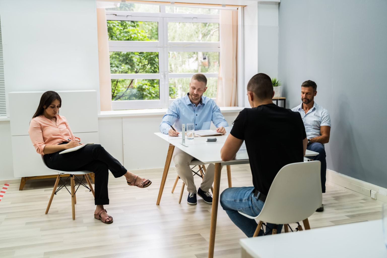 Employers conducting an interview.