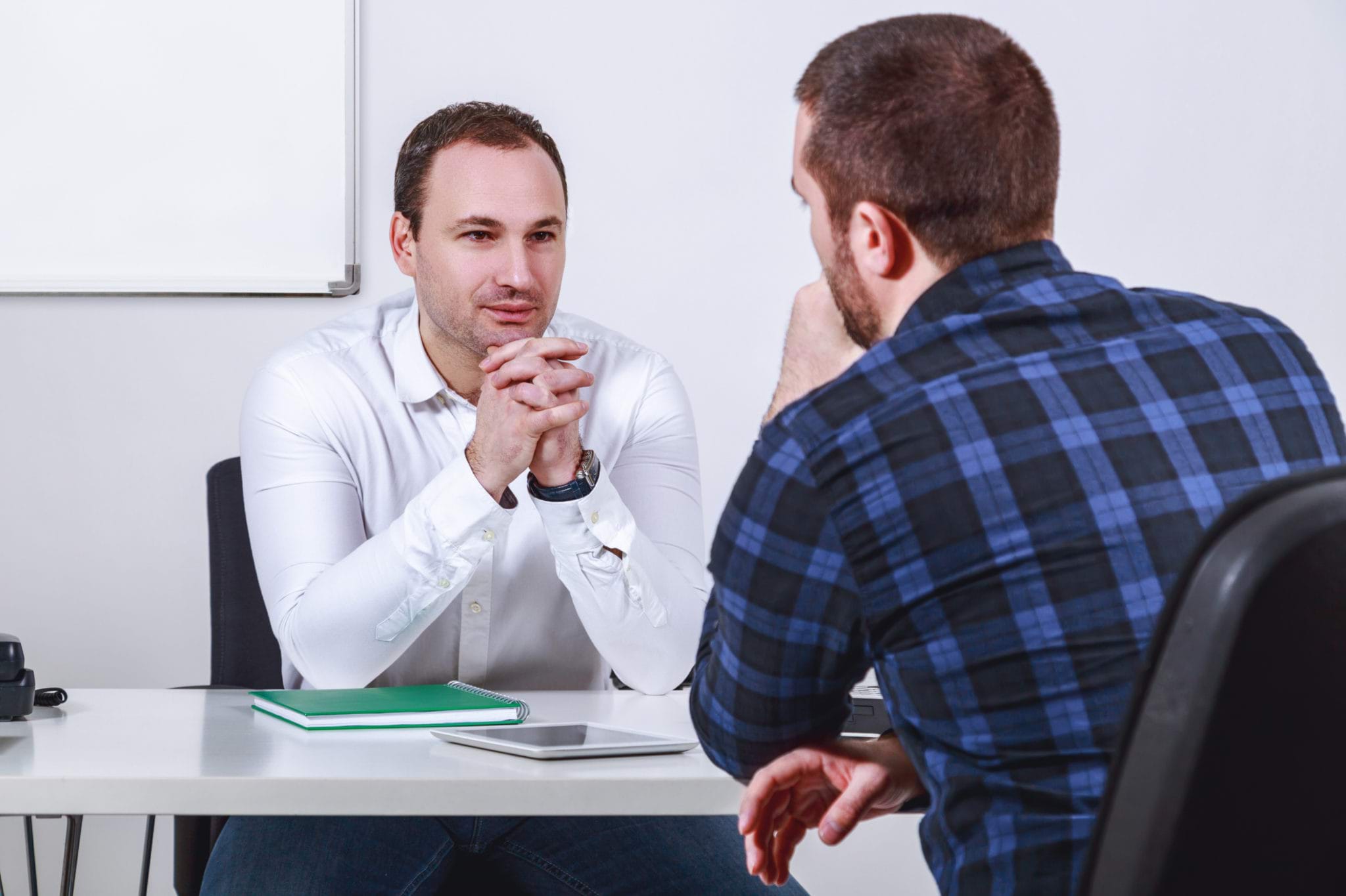 An apprentice meeting with a prospective employer